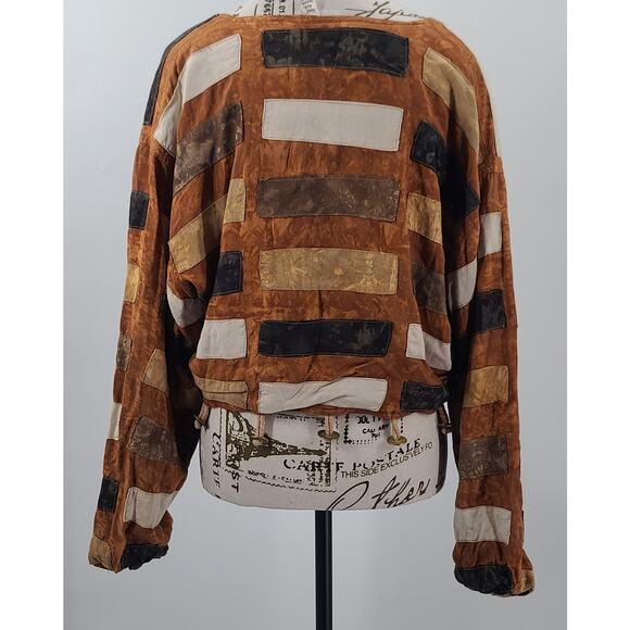 Nativewear Designs Vintage Patchwork ladies shacket orange medium Indie Hippie - Picture 2 of 7